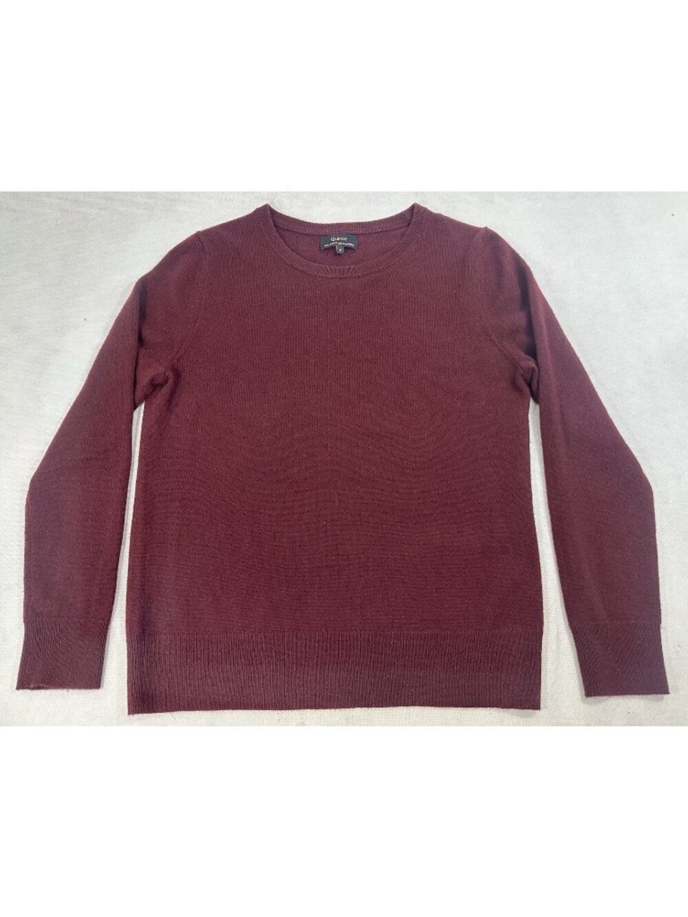 Quince 100% Mongolian Cashmere Crew Neck Sweater Women’s S Rich Burgundy